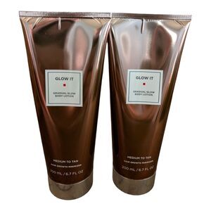 2X European Wax Center Glow It Medium To Tan Gradual Glow Body lotion New